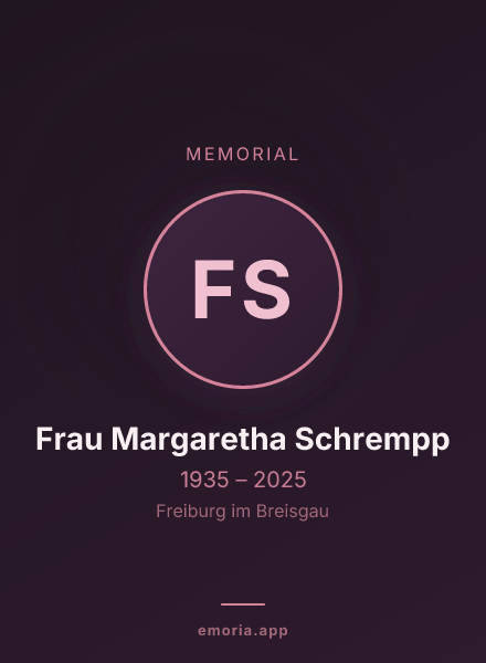 Memorial portrait of Frau Margaretha Schrempp