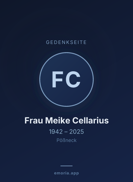 Gedenkportrait von Frau Meike Cellarius