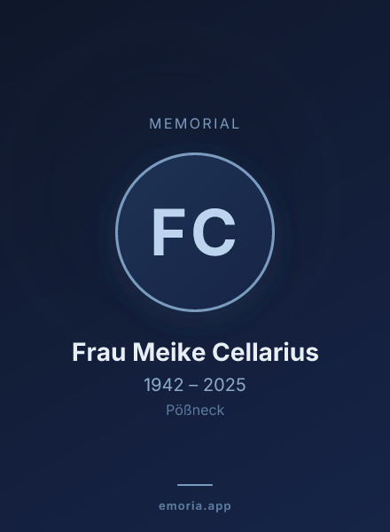 Memorial portrait of Frau Meike Cellarius