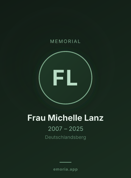 Memorial portrait of Frau Michelle Lanz