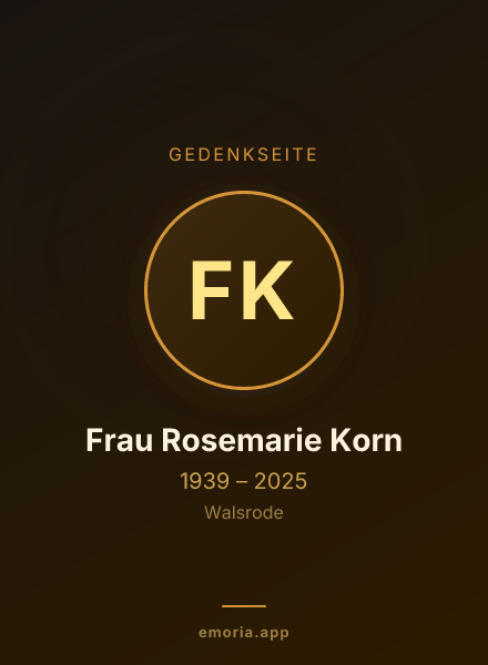 Gedenkportrait von Frau Rosemarie Korn