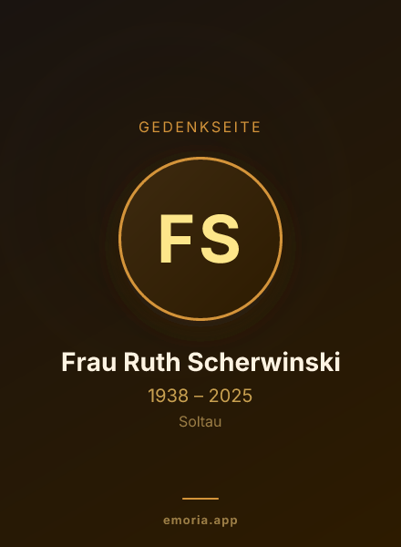 Gedenkportrait von Frau Ruth Scherwinski