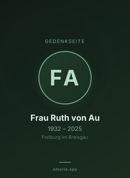 Gedenkportrait von Frau Ruth von Au