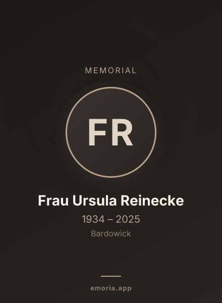 Memorial portrait of Frau Ursula Reinecke