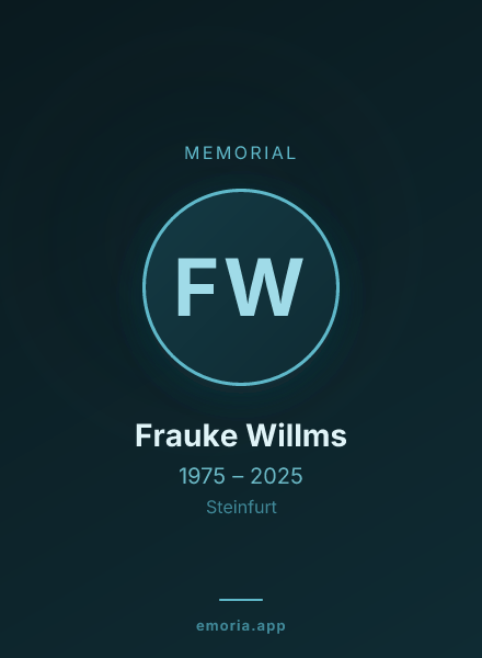 Memorial portrait of Frauke Willms