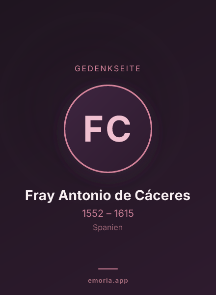 Gedenkportrait von Fray Antonio de Cáceres