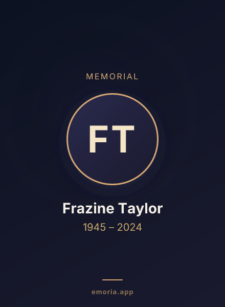 Memorial portrait of Frazine Taylor
