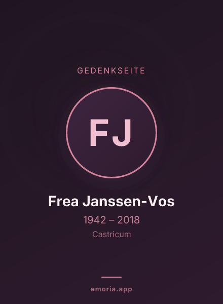 Gedenkportrait von Frea Janssen-Vos