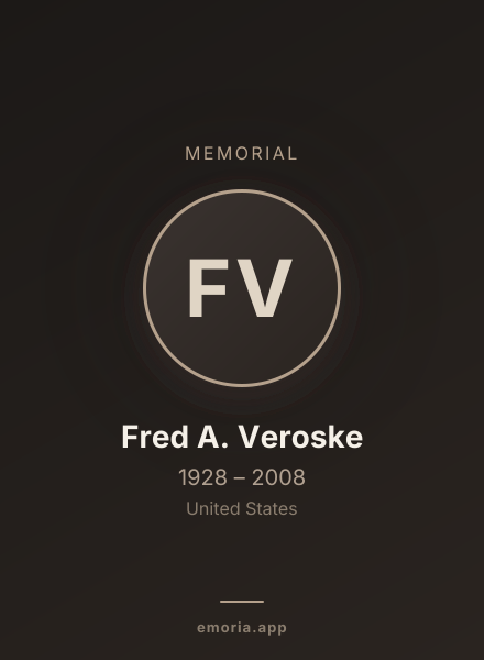 Memorial portrait of Fred A. Veroske