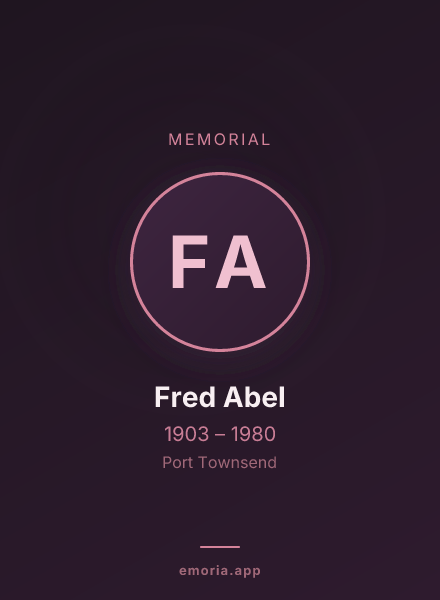 Memorial portrait of Fred Abel