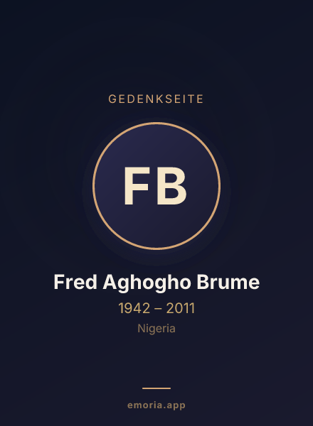 Gedenkportrait von Fred Aghogho Brume