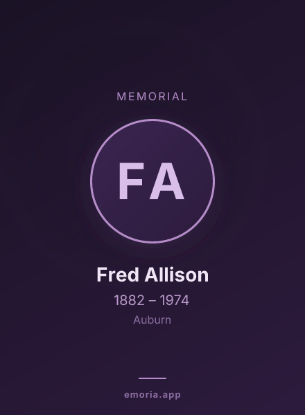 Memorial portrait of Fred Allison