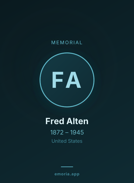 Memorial portrait of Fred Alten