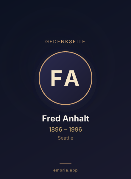 Gedenkportrait von Fred Anhalt