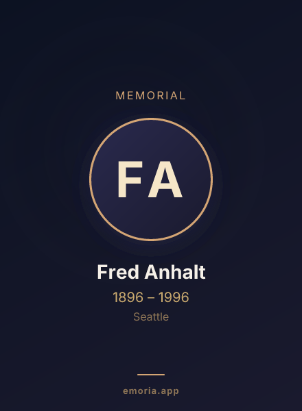 Memorial portrait of Fred Anhalt