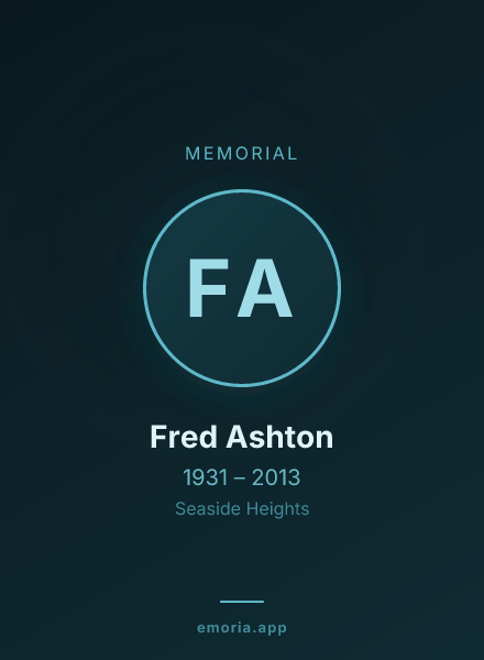 Memorial portrait of Fred Ashton