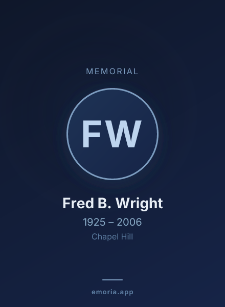 Memorial portrait of Fred B. Wright