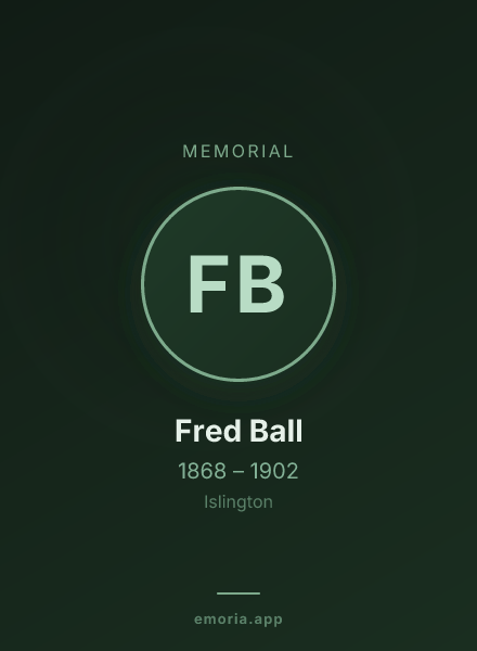 Memorial portrait of Fred Ball