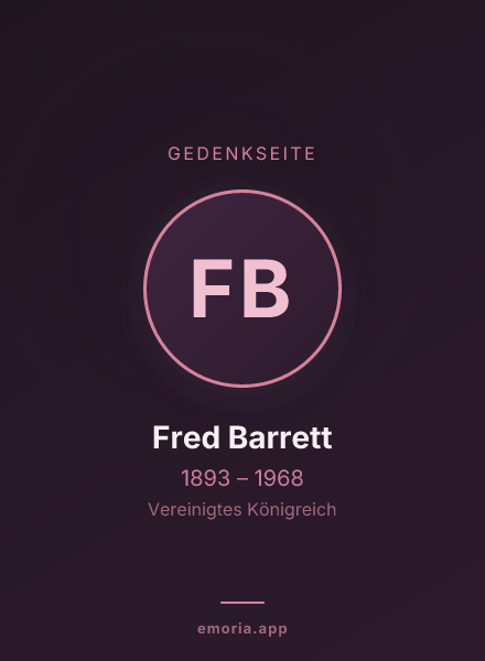 Gedenkportrait von Fred Barrett