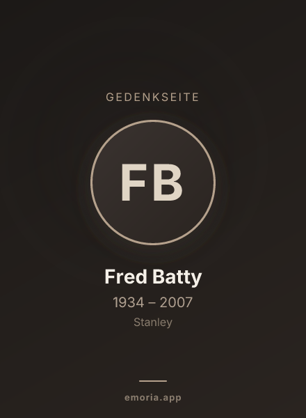 Gedenkportrait von Fred Batty