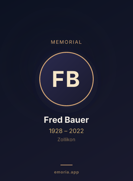 Memorial portrait of Fred Bauer