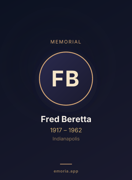 Memorial portrait of Fred Beretta