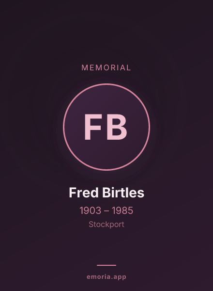 Memorial portrait of Fred Birtles