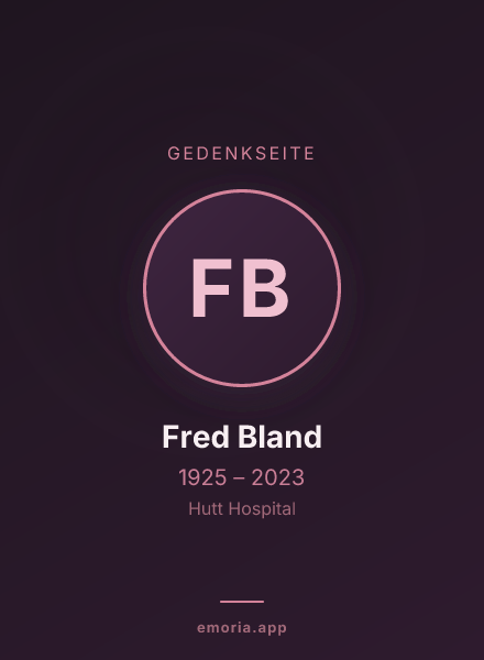 Gedenkportrait von Fred Bland