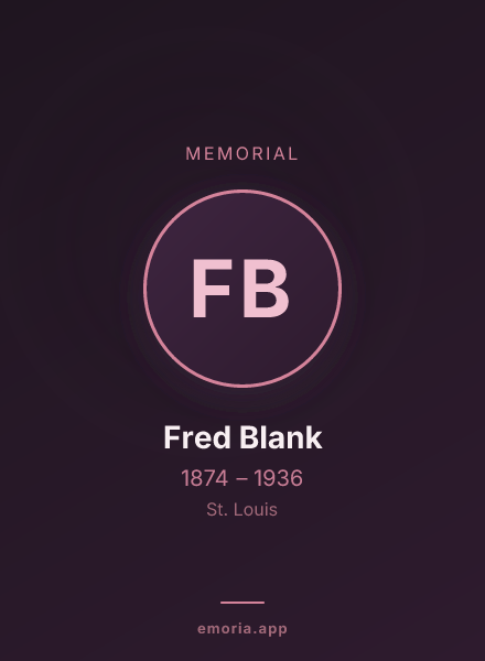 Memorial portrait of Fred Blank
