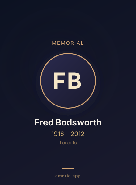 Memorial portrait of Fred Bodsworth