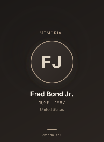 Memorial portrait of Fred Bond Jr.