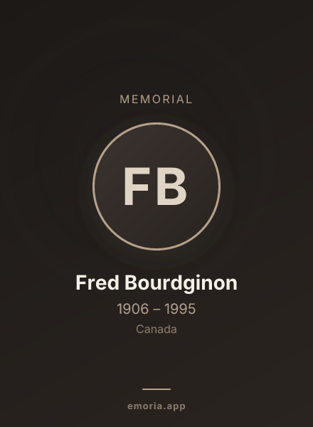 Memorial portrait of Fred Bourdginon