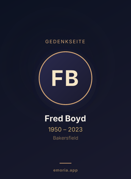 Gedenkportrait von Fred Boyd