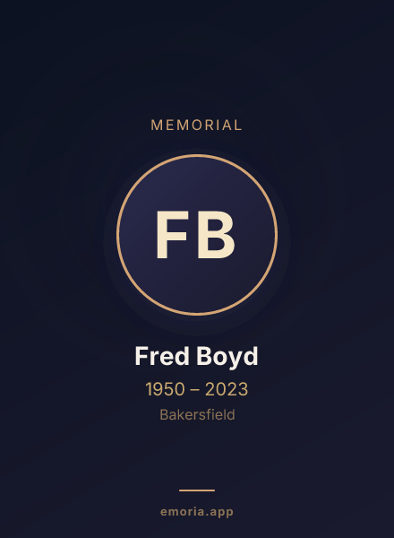 Memorial portrait of Fred Boyd