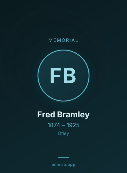 Memorial portrait of Fred Bramley