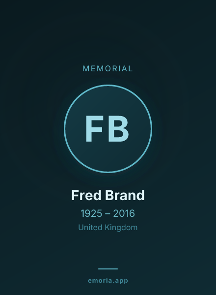 Memorial portrait of Fred Brand
