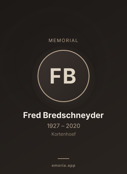 Memorial portrait of Fred Bredschneyder