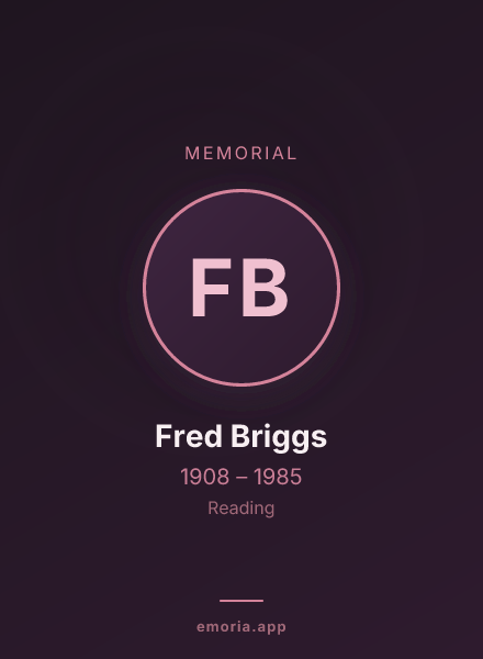 Memorial portrait of Fred Briggs