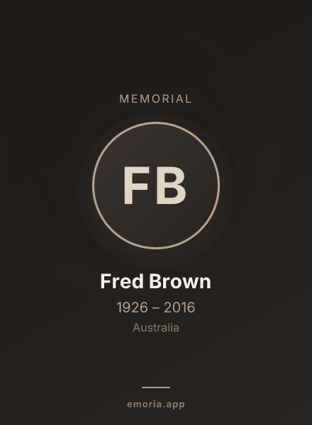 Memorial portrait of Fred Brown