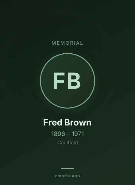 Memorial portrait of Fred Brown