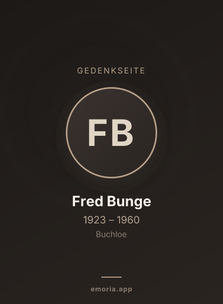 Gedenkportrait von Fred Bunge