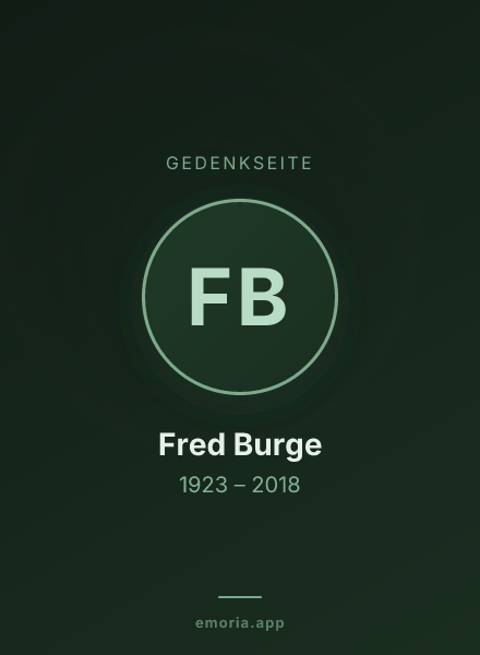 Gedenkportrait von Fred Burge