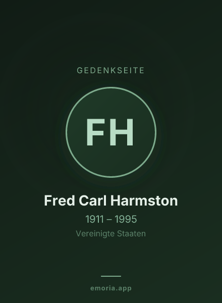 Gedenkportrait von Fred Carl Harmston