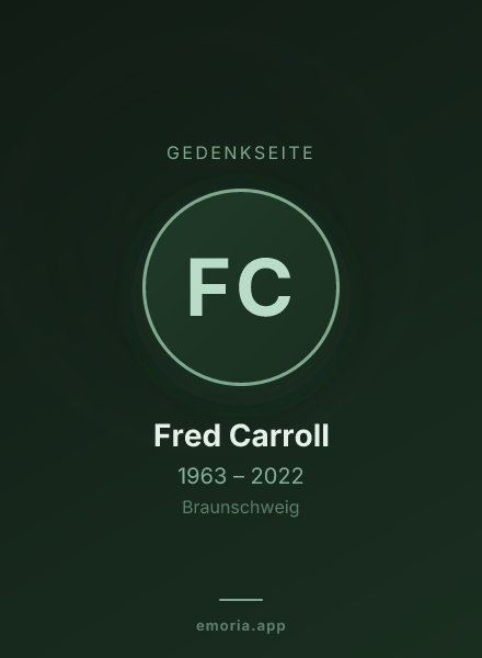 Gedenkportrait von Fred Carroll