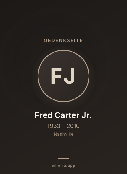 Gedenkportrait von Fred Carter Jr.