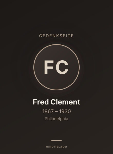 Gedenkportrait von Fred Clement