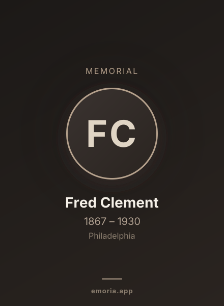 Memorial portrait of Fred Clement