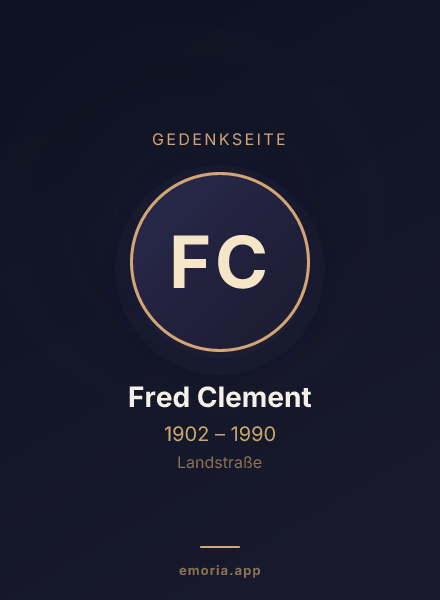 Gedenkportrait von Fred Clement