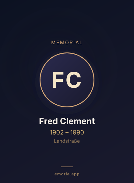Memorial portrait of Fred Clement