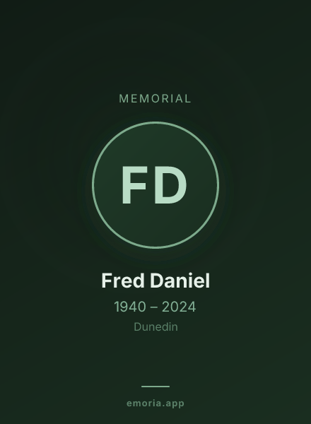 Memorial portrait of Fred Daniel